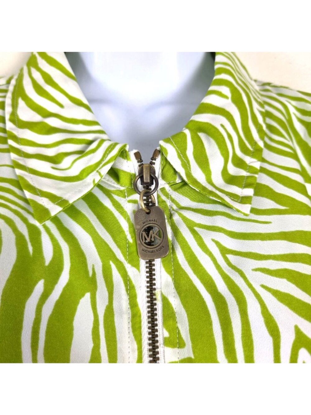 Michael Kors Womens XL Zebra Print Zip Jacket/Shirt Lightweight Stylish - Picture 3 of 9